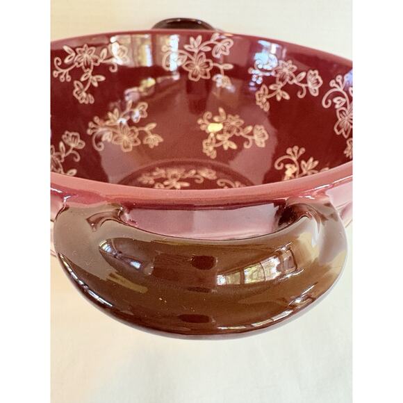 Large Temptations By Tara Lace Floral Mixing/ serving Bowl With Handles 2.5 Qt - Picture 5 of 10